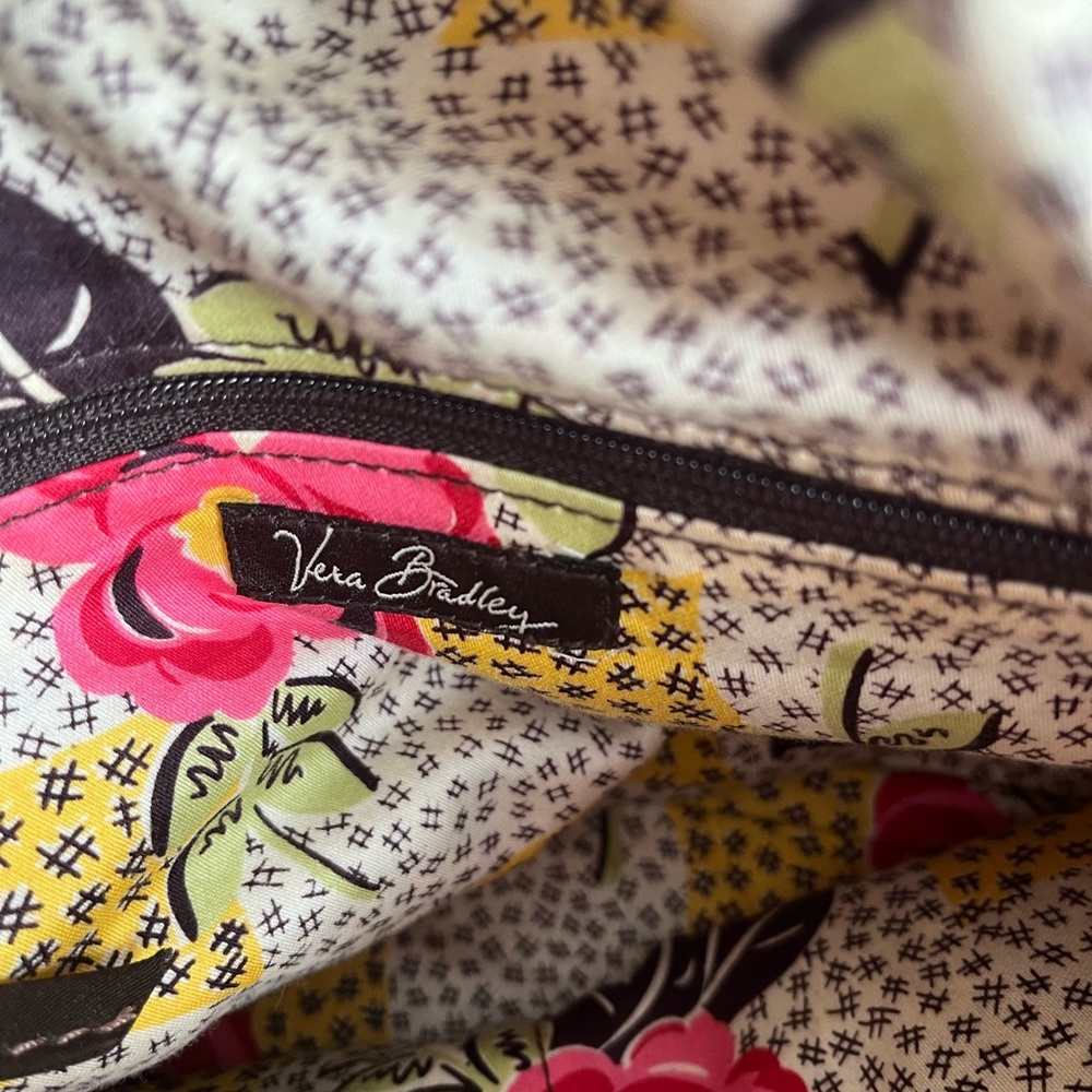 Vera Bradley quilted tote in chocolate. Beautiful lining! - Picture 5 of 5
